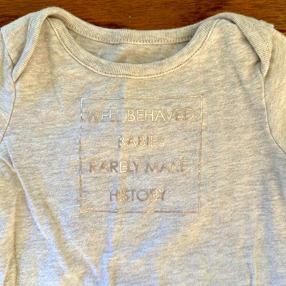 🤍 “Well Behaved Babies Rarely Make History” onesie 3 mos girls jumping beans - Picture 1 of 8